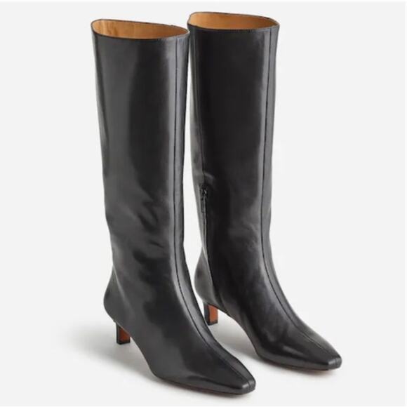 Madewell Dimes Tall Boots 6 Knee High Black NWT Heel NR831 Leather Prep Academia - Picture 5 of 7